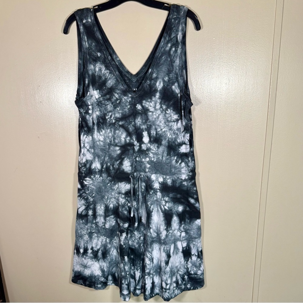 Sweaty Betty Take It Easy Black Tie-Dye Draw-String Waist Dress Size Small - Picture 3 of 8